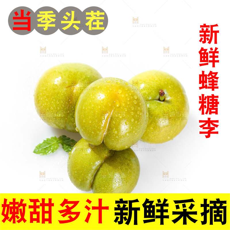 白底上的蜂糖李