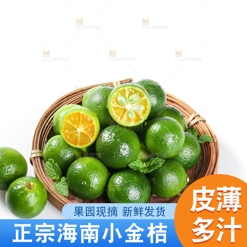 白底上的小金桔