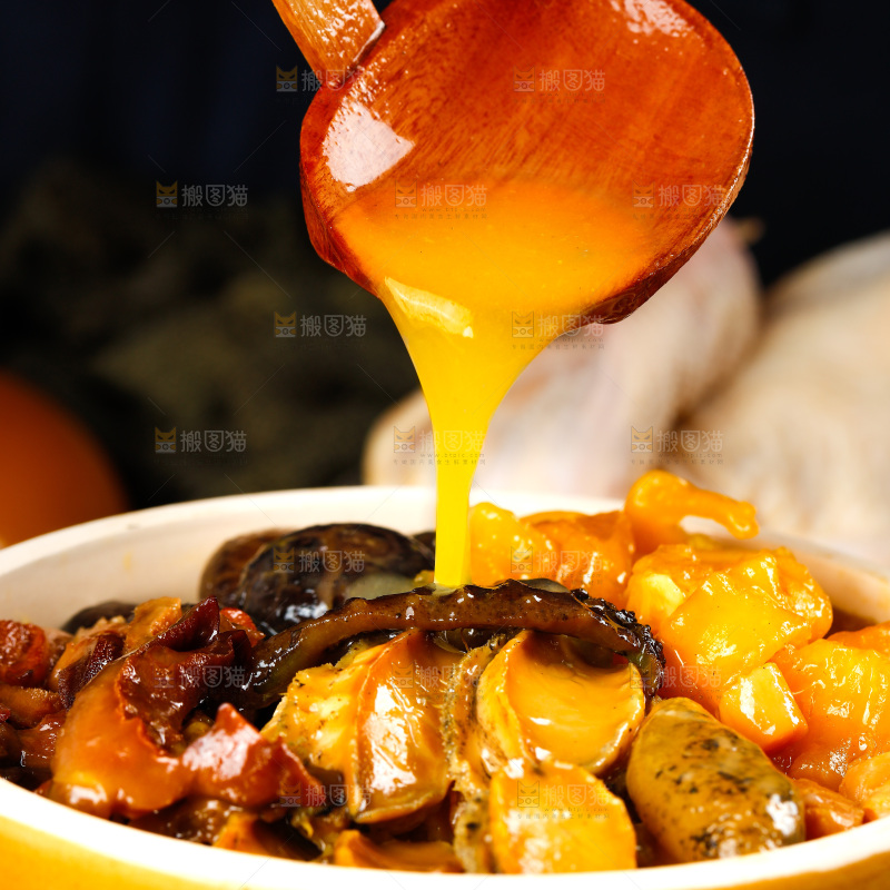 深底上的佛跳墙食材