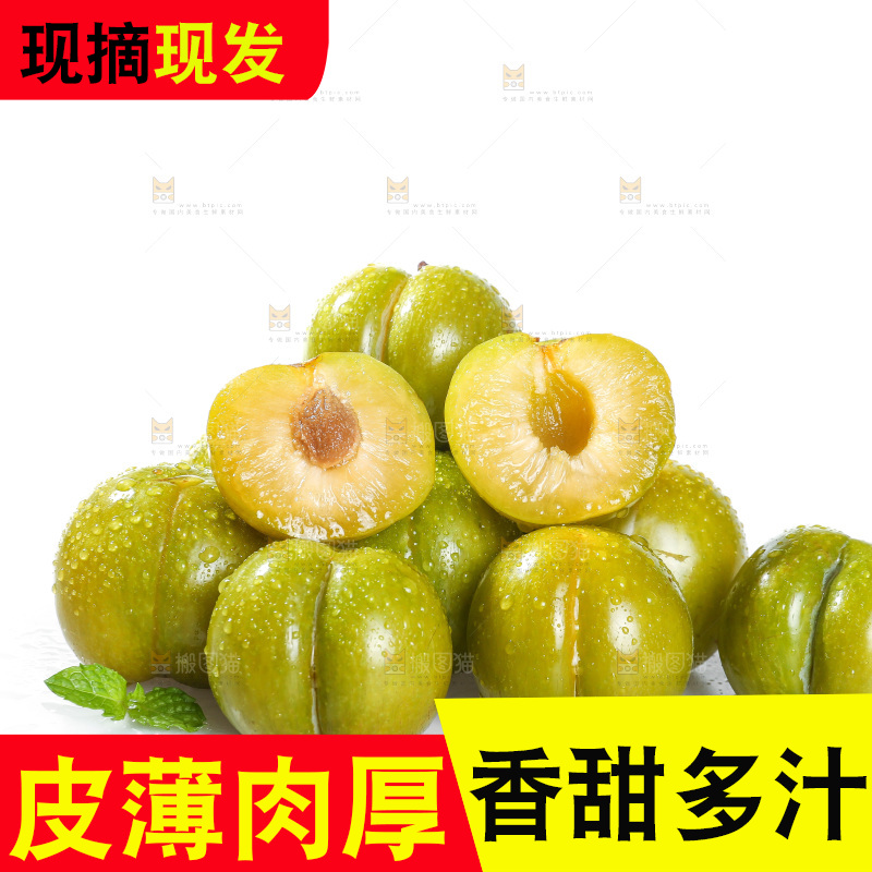 白底上的蜂糖李