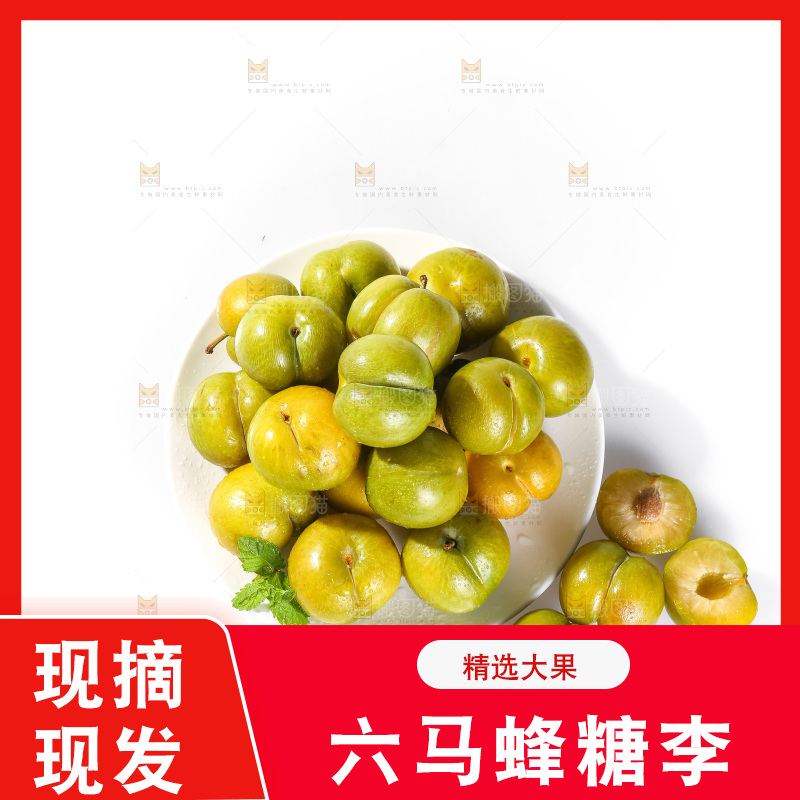 白底上的蜂糖李