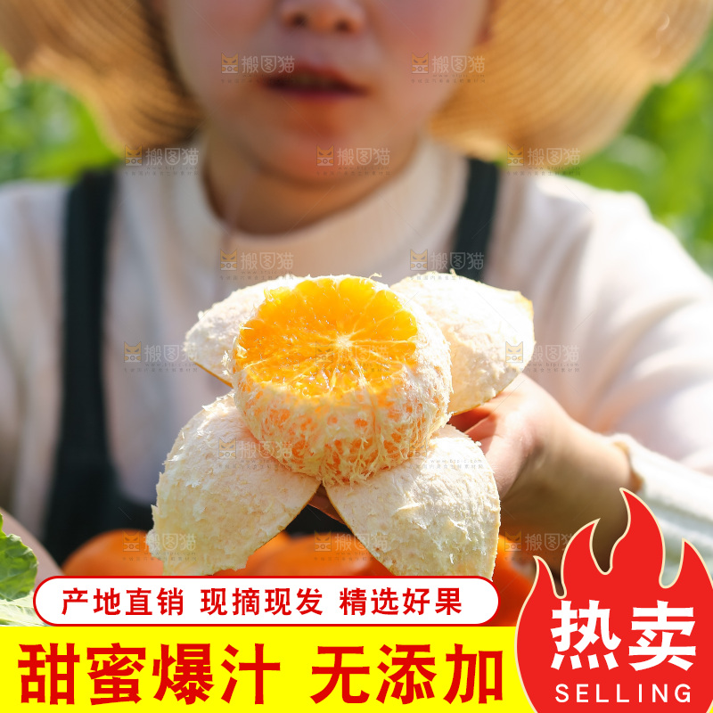 手里拿着新鲜沃柑