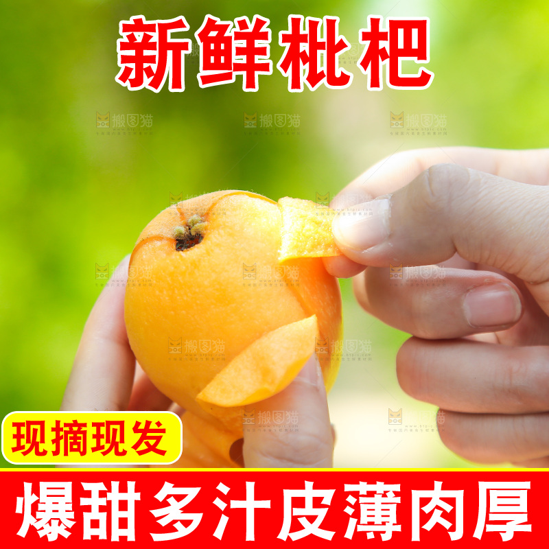 手里撕着皮的枇杷