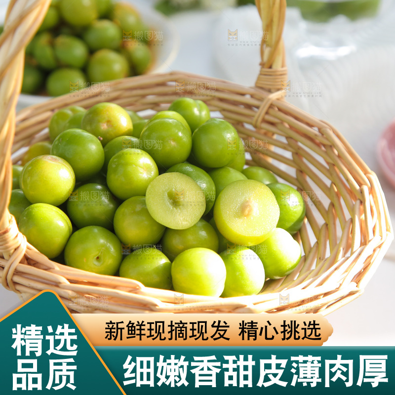 木底上放着一篮子三月李