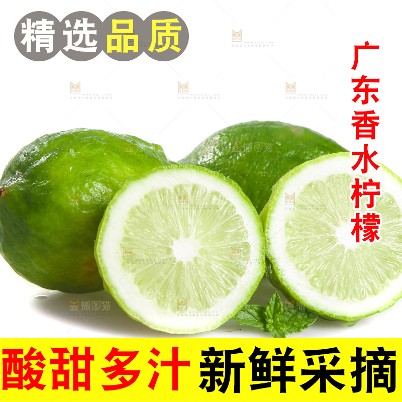 白底上的广东香水柠檬