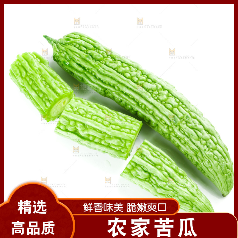 白底上的苦瓜