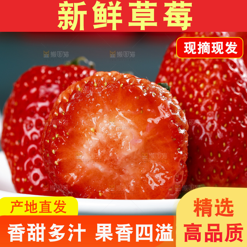 深底上的丹东草莓