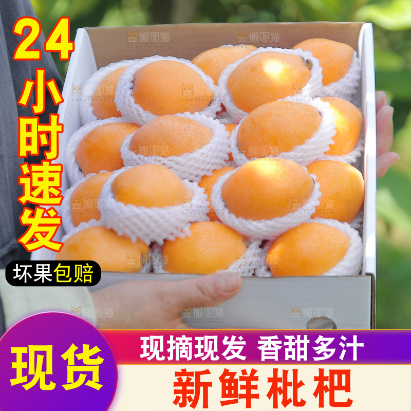 手里端着一箱五星枇杷