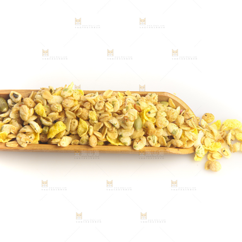 白底上的谷物麦片