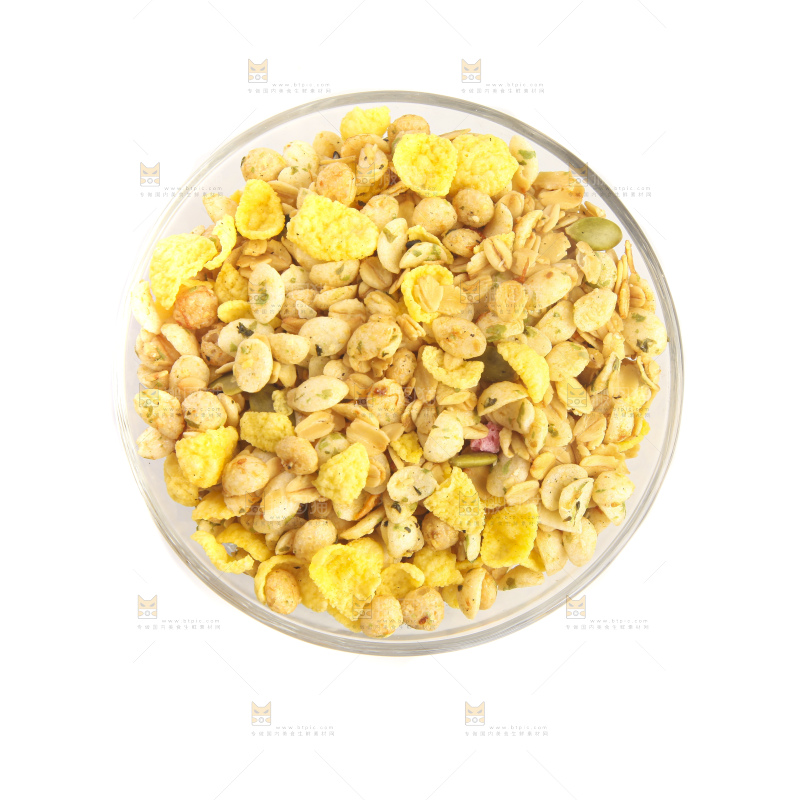 白底上的谷物麦片