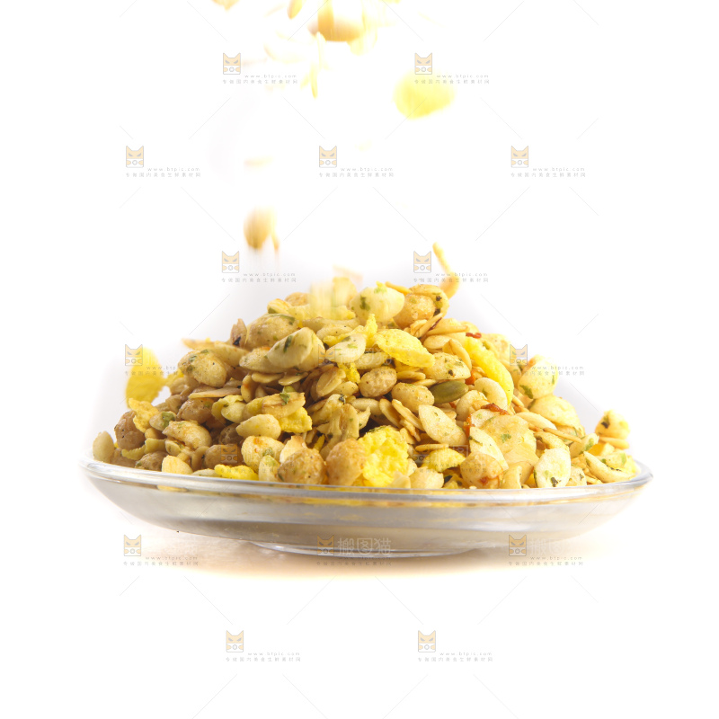 白底上的谷物麦片