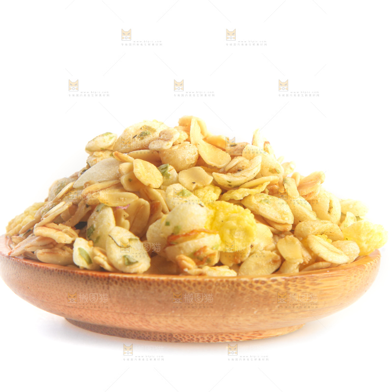 白底上的谷物麦片