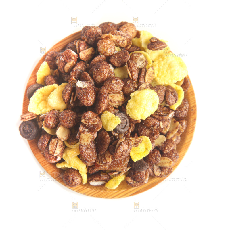 白底上的谷物麦片