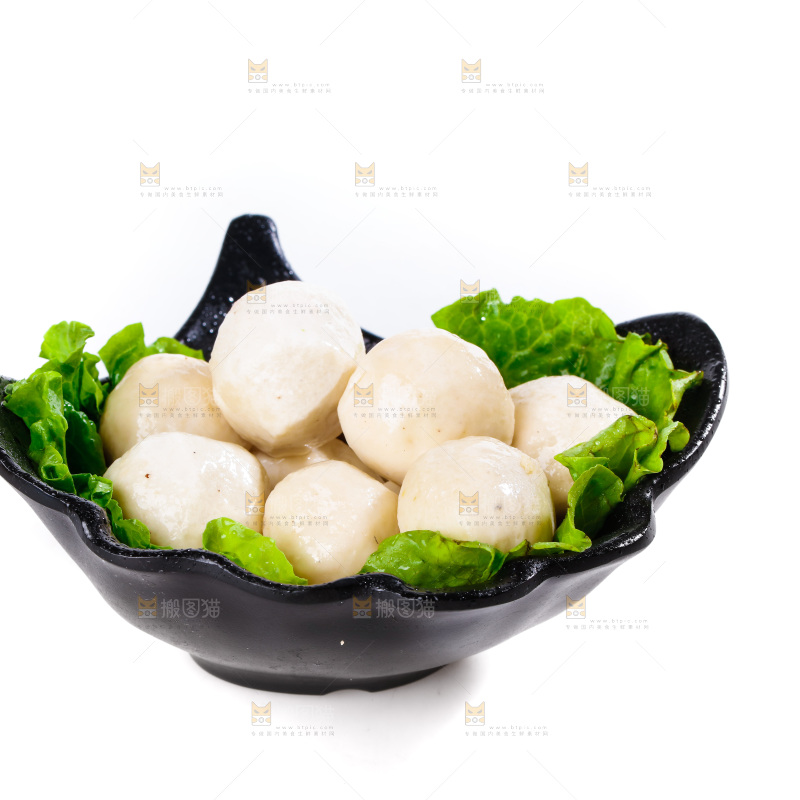 白底上的火锅丸子