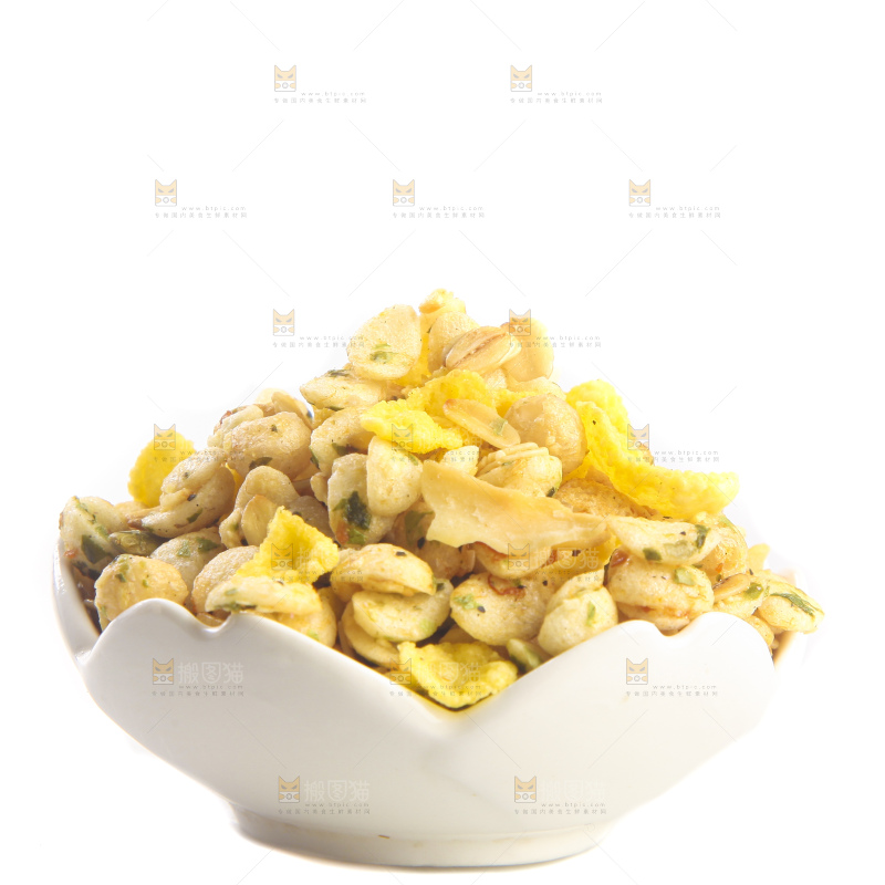 白底上的谷物麦片