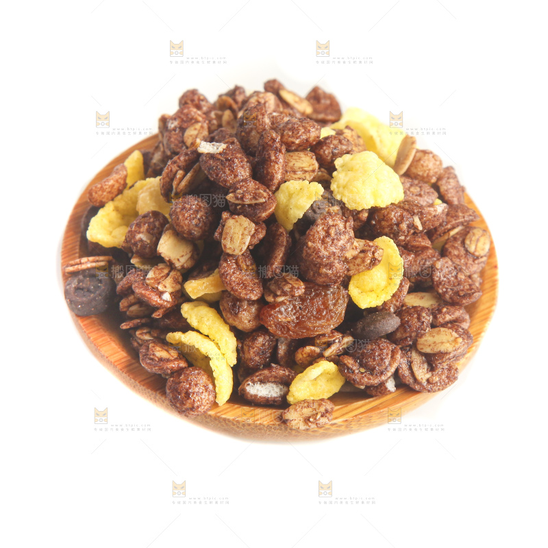 白底上的谷物麦片