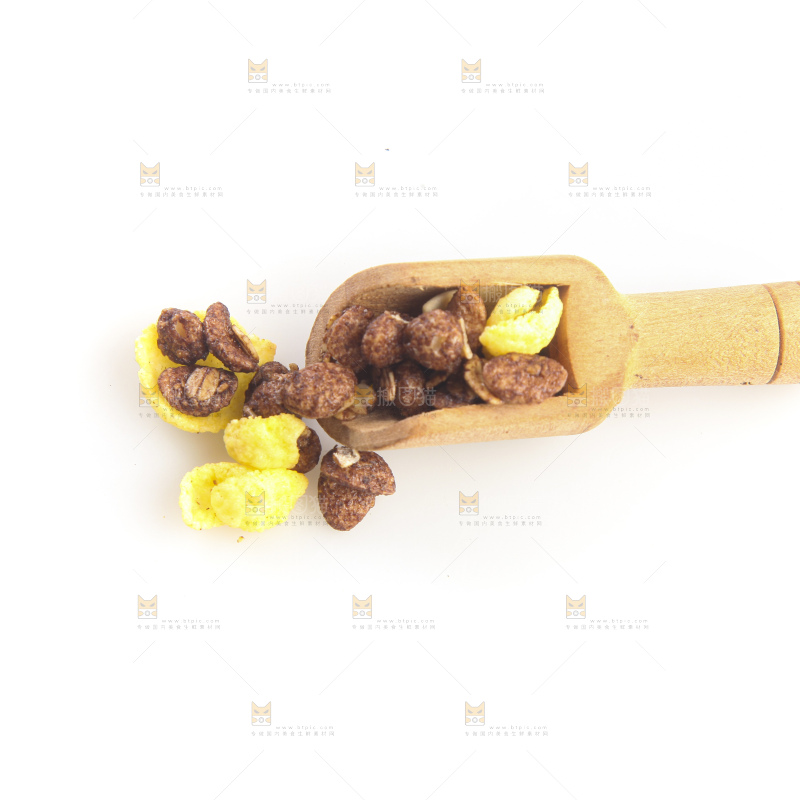 白底上的谷物麦片