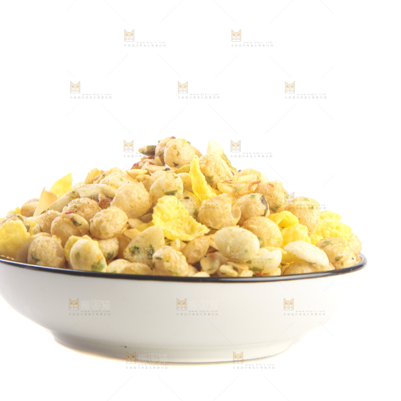 白底上的谷物麦片