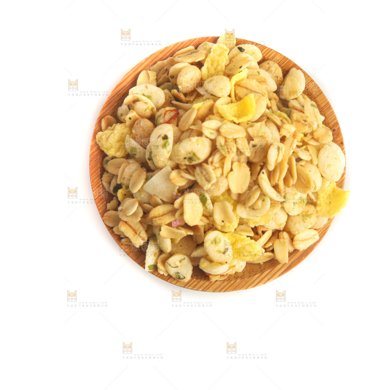 白底上的谷物麦片