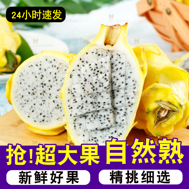 浅底上的黄皮火龙果