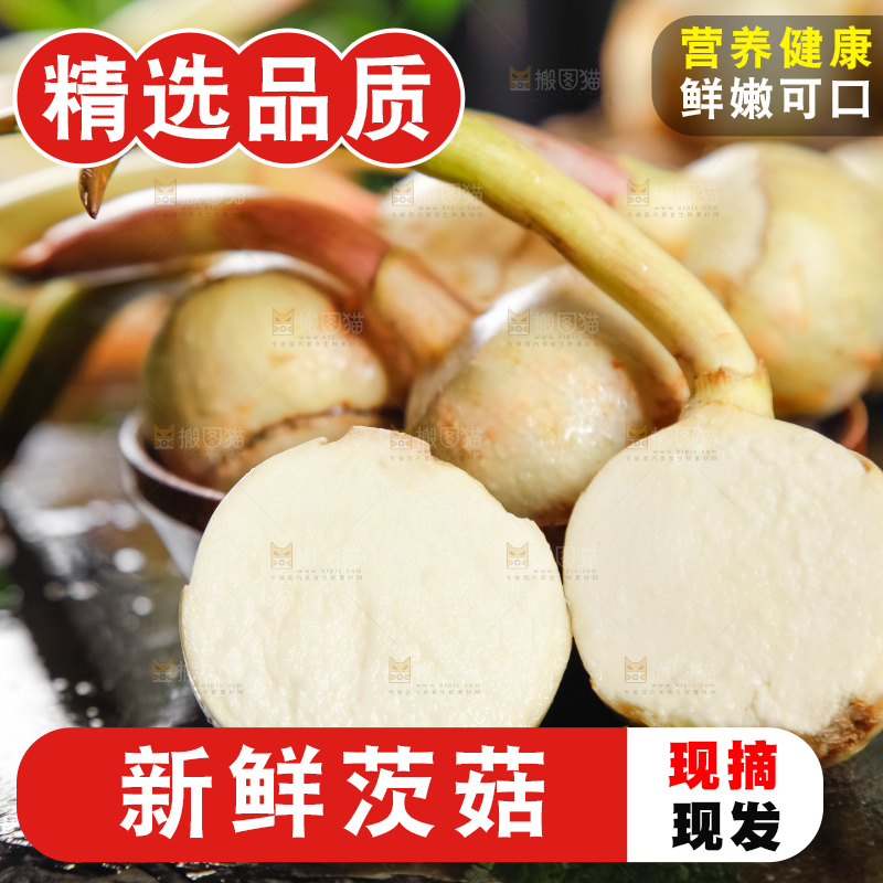 黑石垫上放着切开的白茨菇