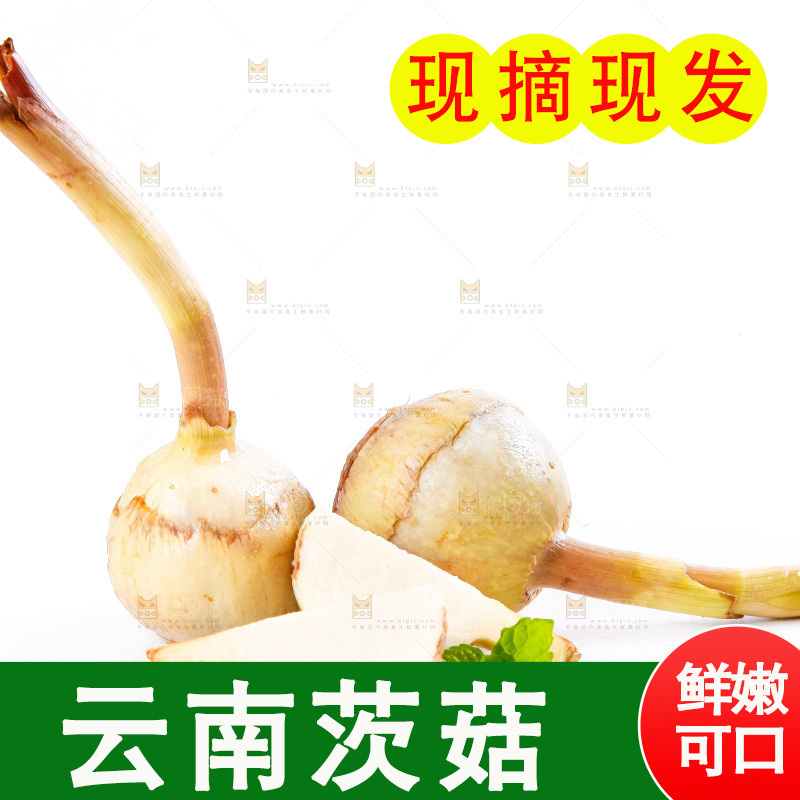 白底上放着切开的云南茨菇