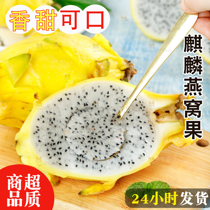 浅底上的黄皮火龙果