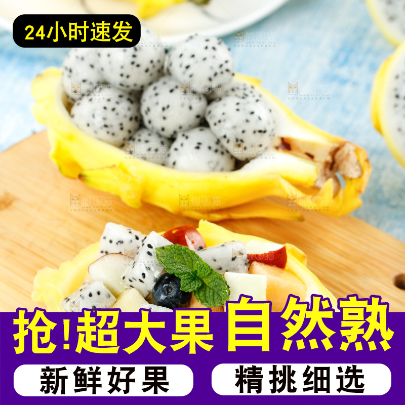 浅底上的黄皮火龙果