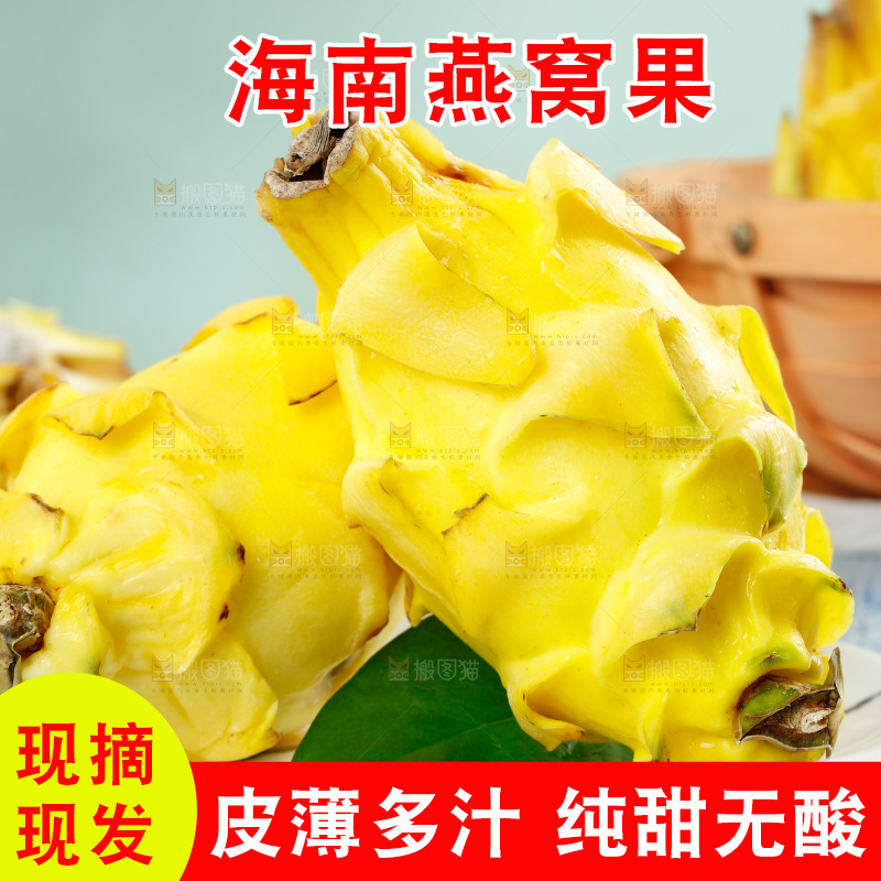 浅底上的黄皮火龙果
