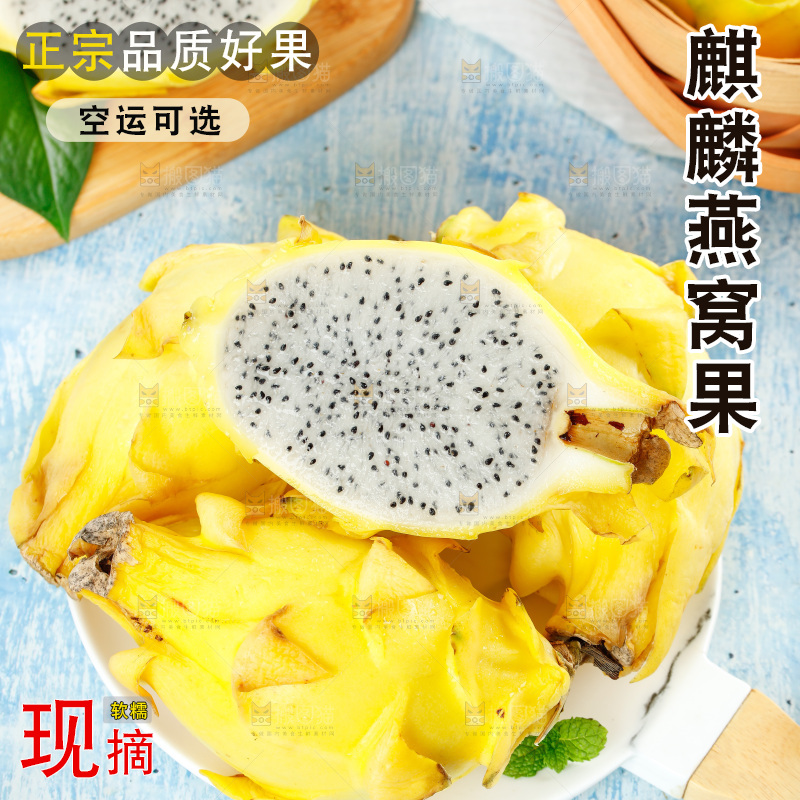 浅底上的黄皮火龙果
