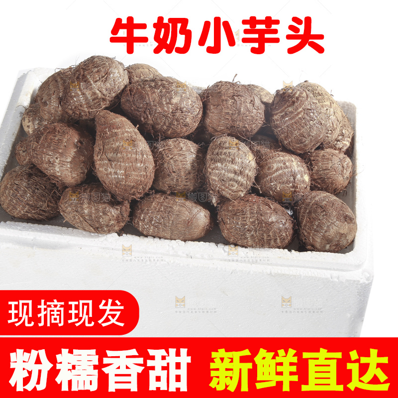 白底上的牛奶芋头
