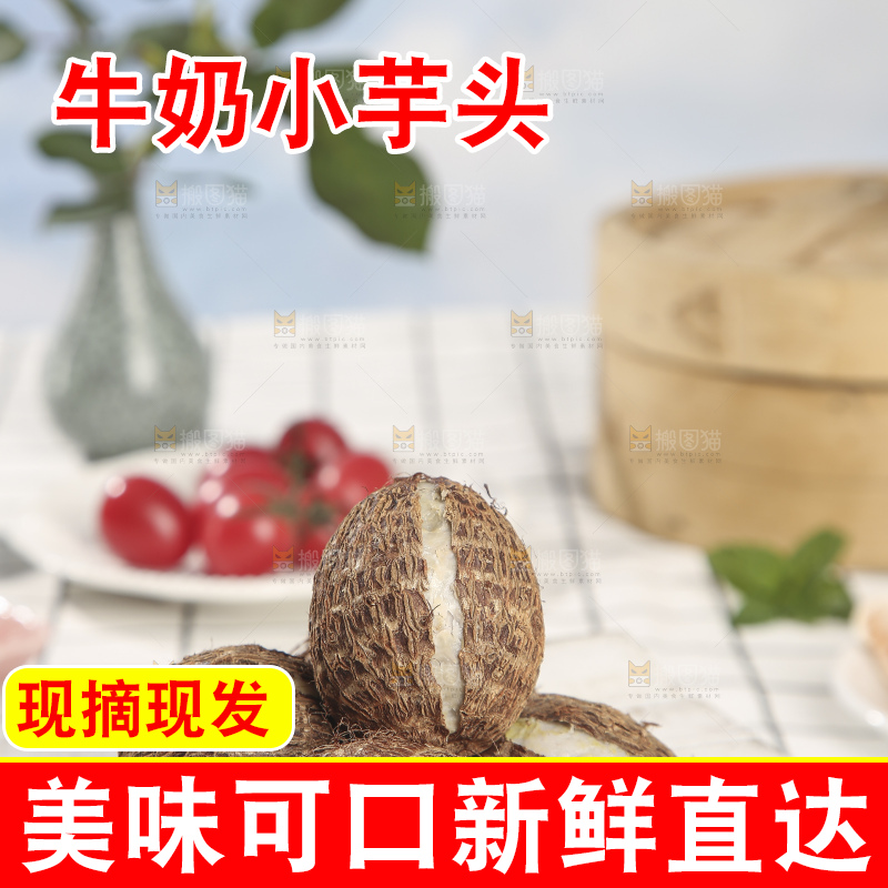 浅底上的新鲜小芋头