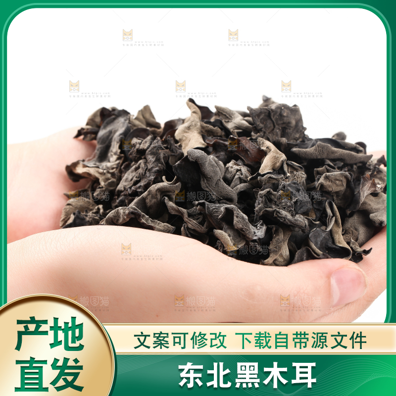手里捧着干黑木耳