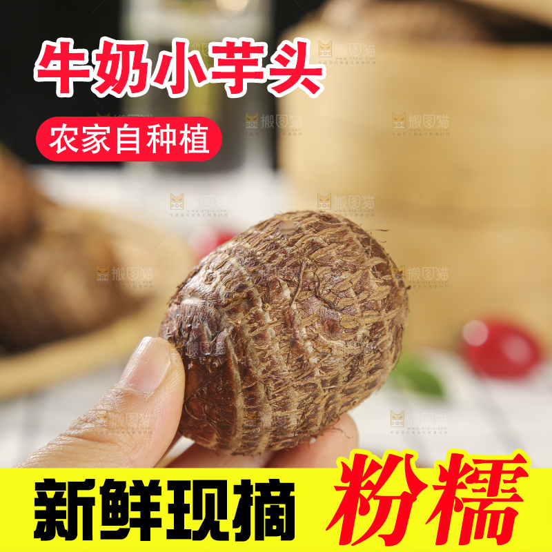 浅底上的新鲜小芋头
