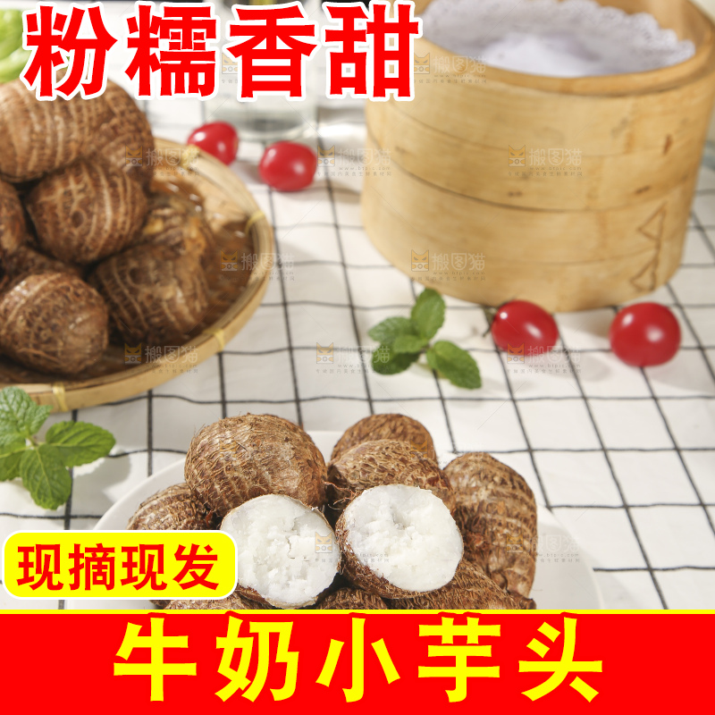 浅底上的新鲜小芋头