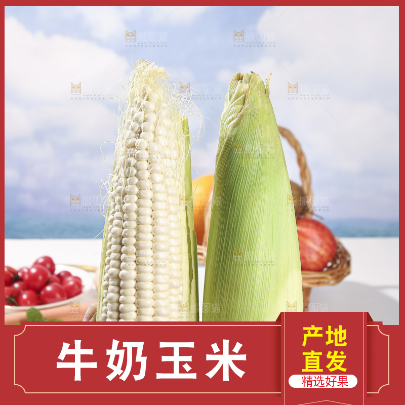 浅底上的牛奶玉米