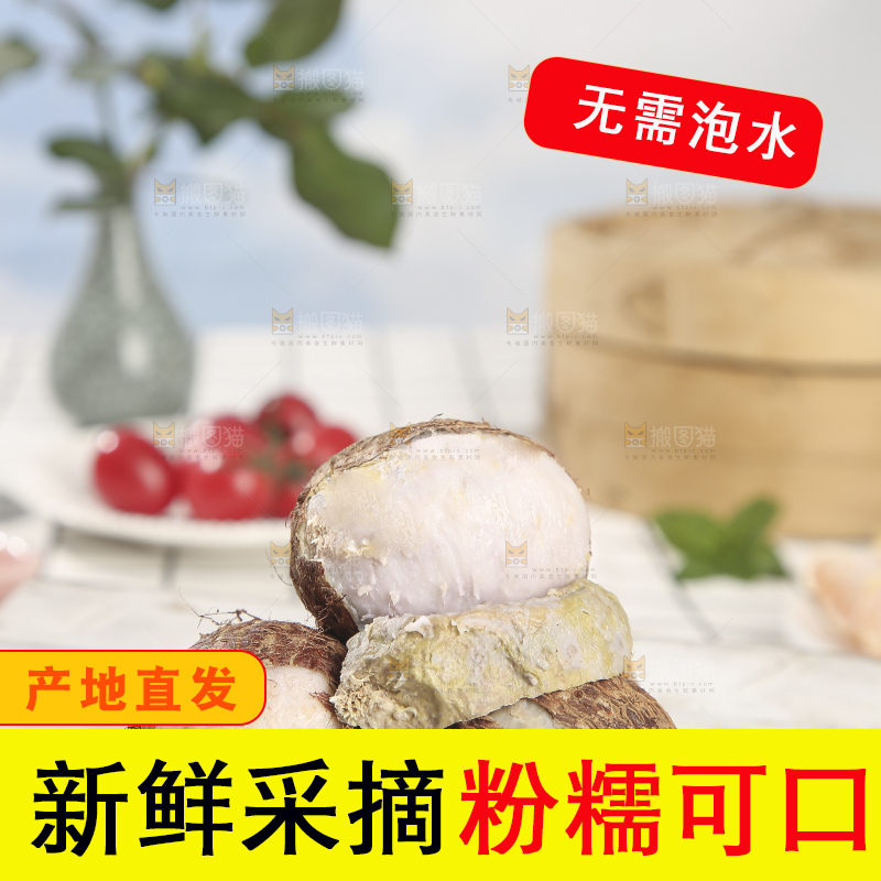 浅底上的新鲜小芋头