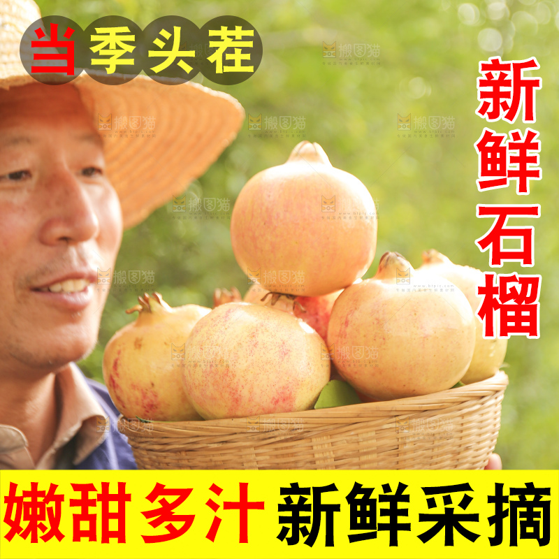 手里拿着蒙自石榴