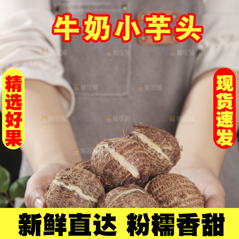深底上的新鲜小芋头