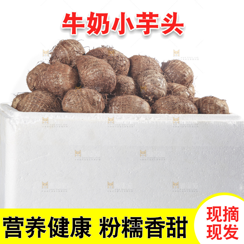 白底上的牛奶芋头