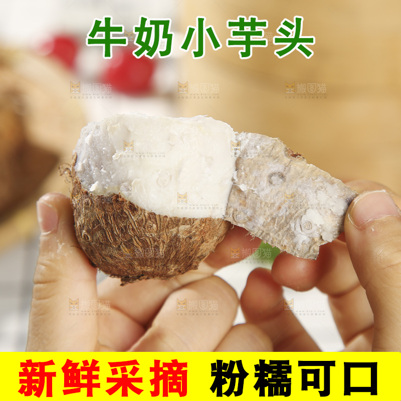 浅底上的新鲜小芋头