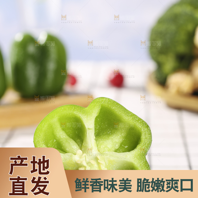 浅底上的青圆椒