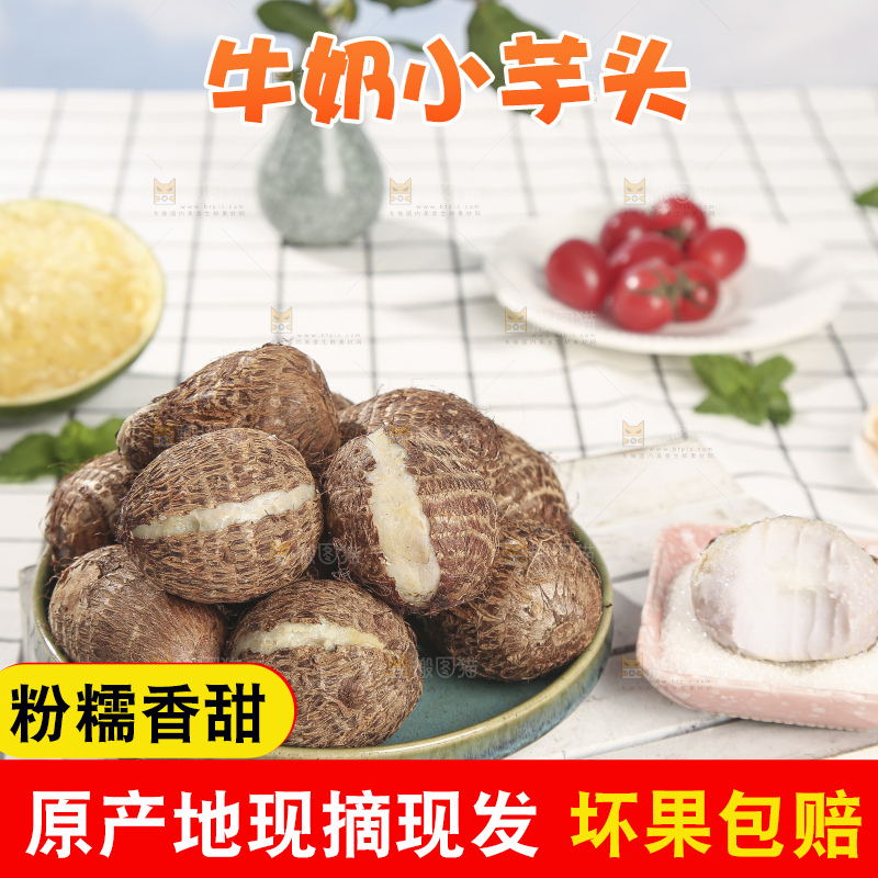 浅底上的新鲜小芋头