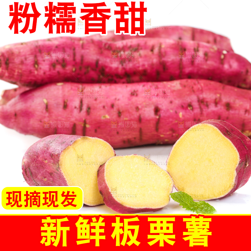 白底上的板栗红薯