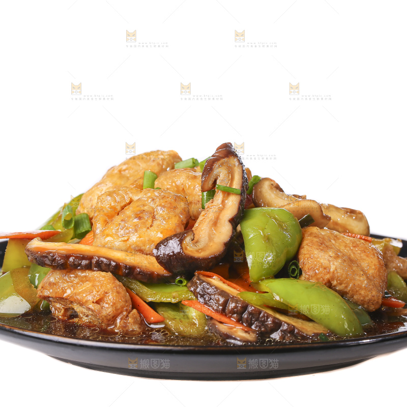 白底上的炒豆泡
