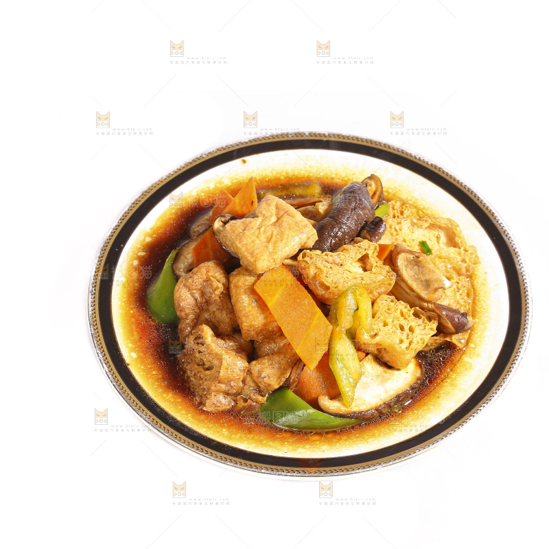 白底上的炒豆泡
