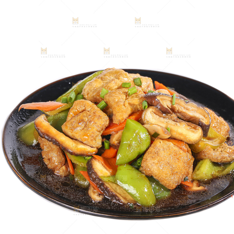 白底上的炒豆泡