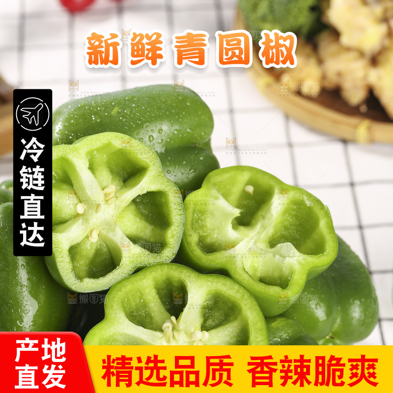 浅底上的青圆椒