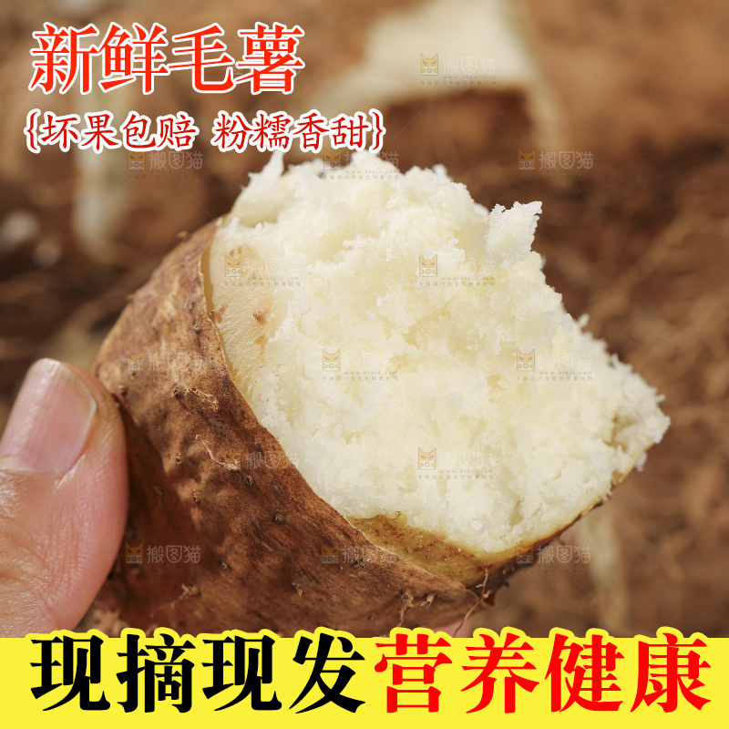深底上的新鲜毛薯