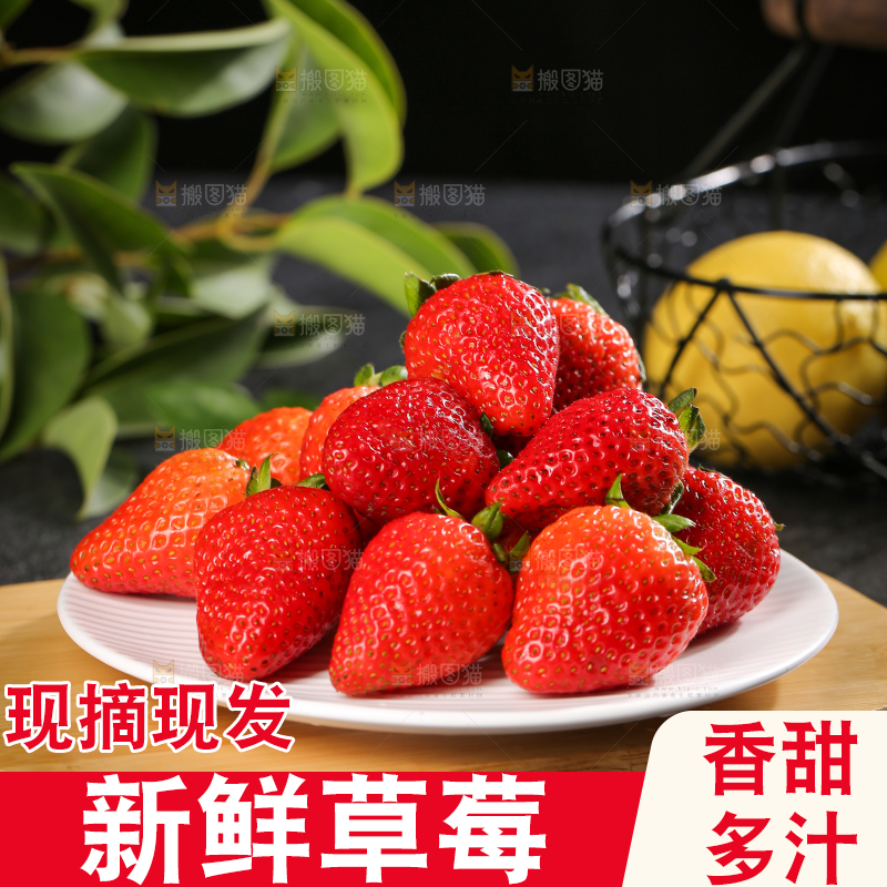深底上的丹东草莓